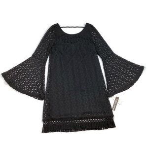 Design Lab Black Lace Bell Sleeve Mini Dress NEW!